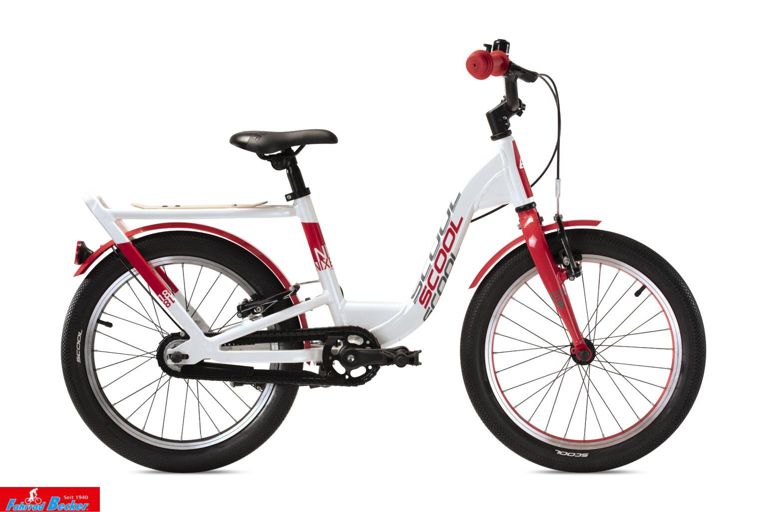 S'COOL niXe EVO 18 Freilauf pearlwhite/red Fahrrad