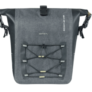 Basil Navigator Storm M Waterproof Fahrradtasche Wasserdicht schwarzgrau und braune Elemente 12-15Ltr.